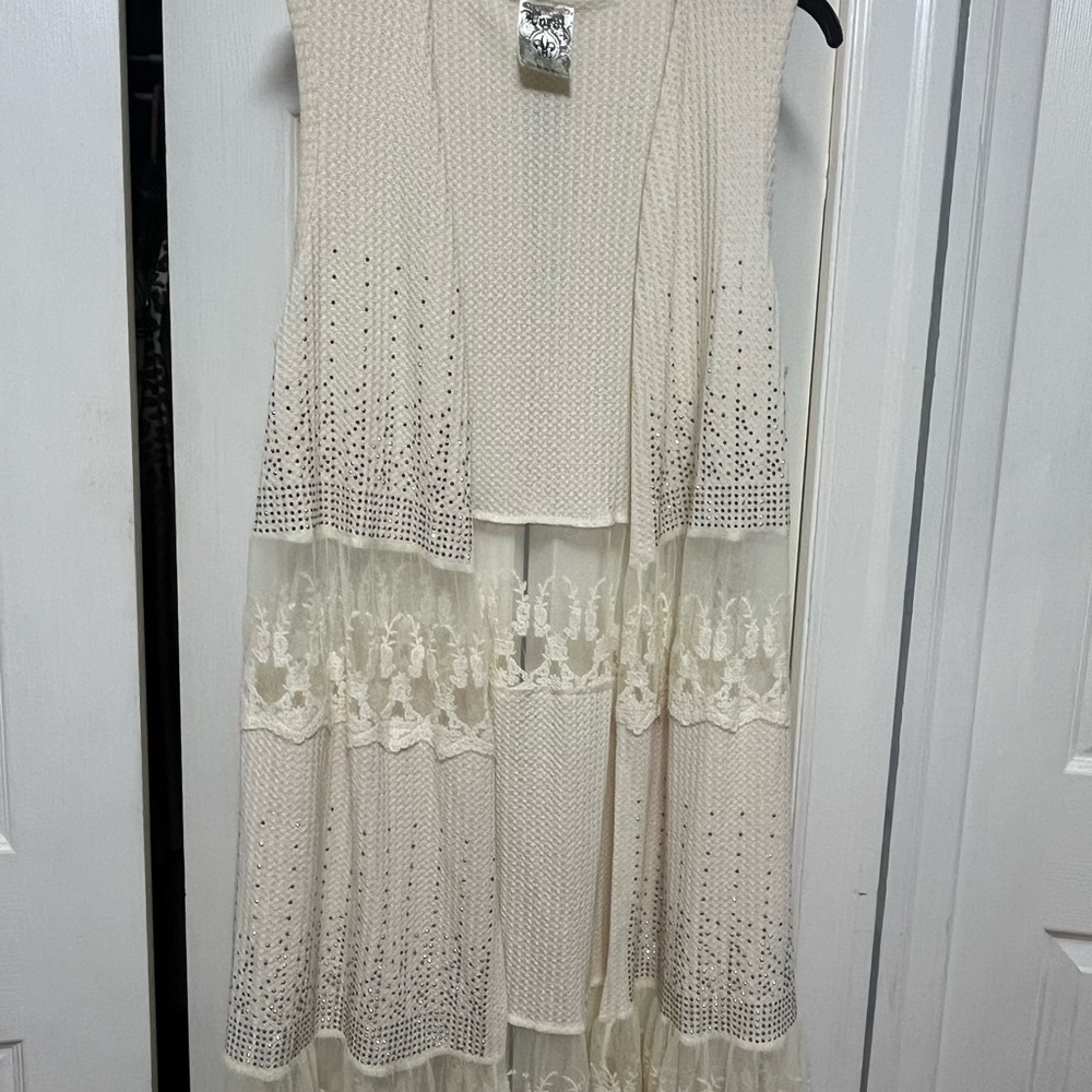 Boho Cream Lace Vest by Vocal✅